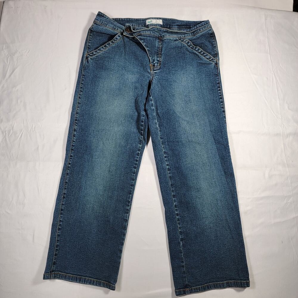 JLO Jennifer Lopez Jeans Womens 9 Vintage Y2K Hipster Wide Flare Faded 33x33